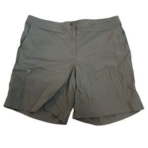 LL Bean Womens Tan Brown Comfort Trail Shorts Size 18 Nylon Outdoor Hiking